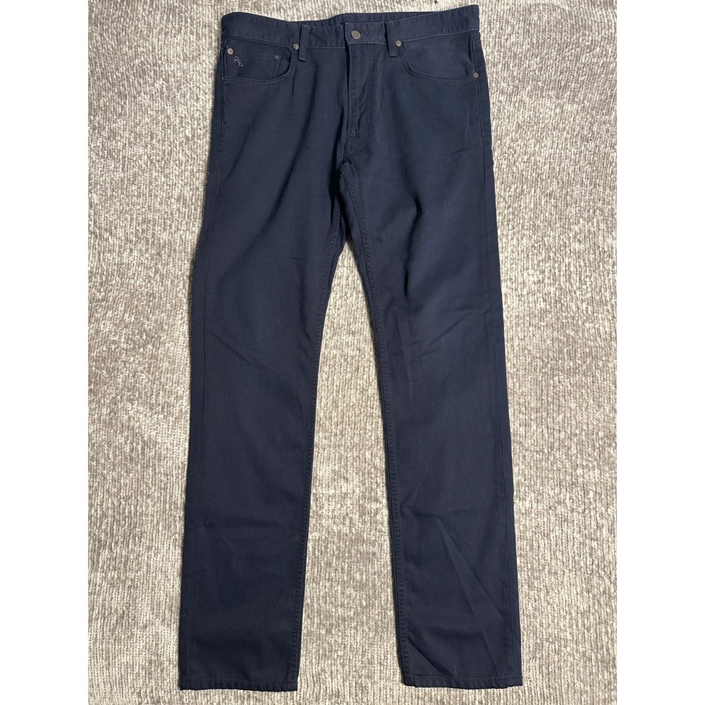Polo Ralph Lauren RL Mens 34x34 Navy Cotton 5 Pocket Pants Straight Casual